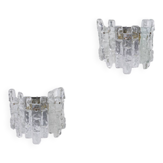 Pair of Julius Theodor Kalmar glass wall lights