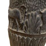 Vase en terre cuite polychrome a décor d'antilopes XX siècle