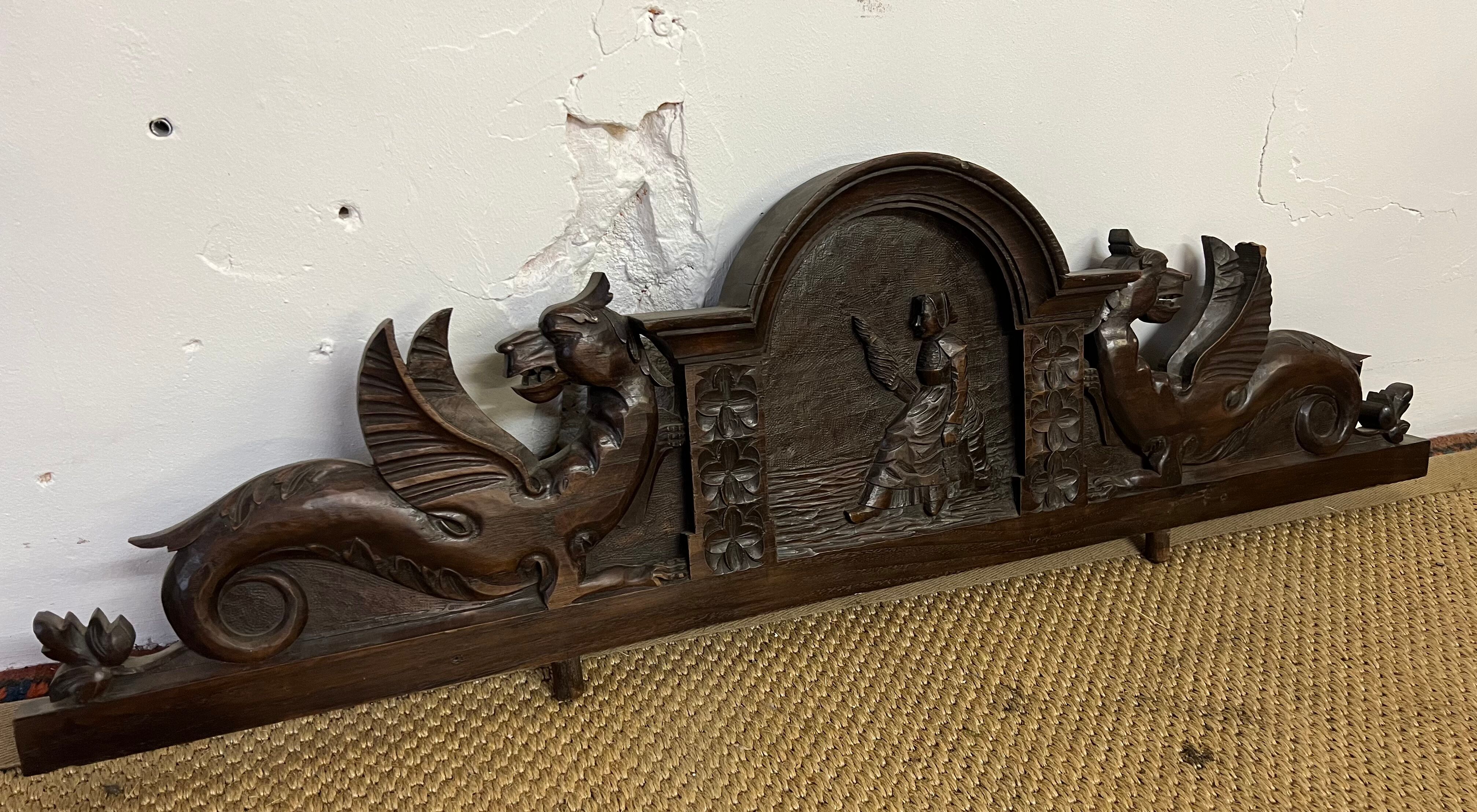 Wooden cabinet pediment