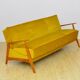 Mid-century Velvet and Cherry Wood Sofa Daybed, 1960s