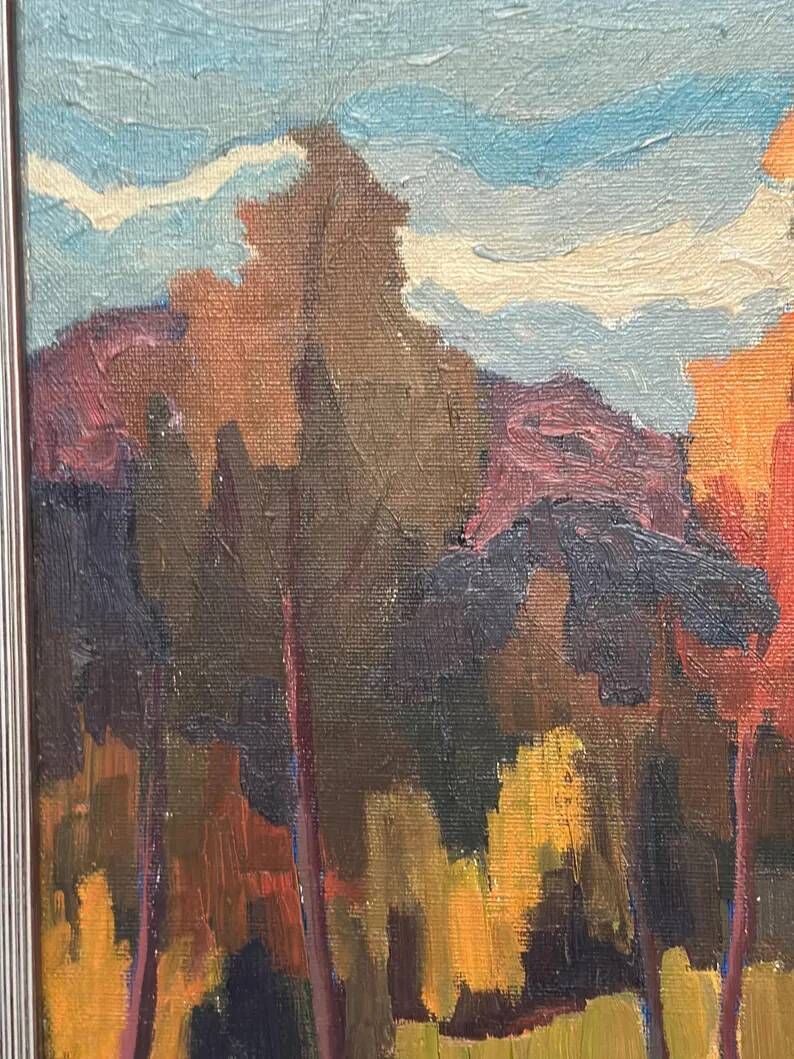 Original Swedish Oil on Canvas – “Orust” by Gösta Arontzon – Signed – Dated 1971 – Vintage & Framed – 58 × 49 cm