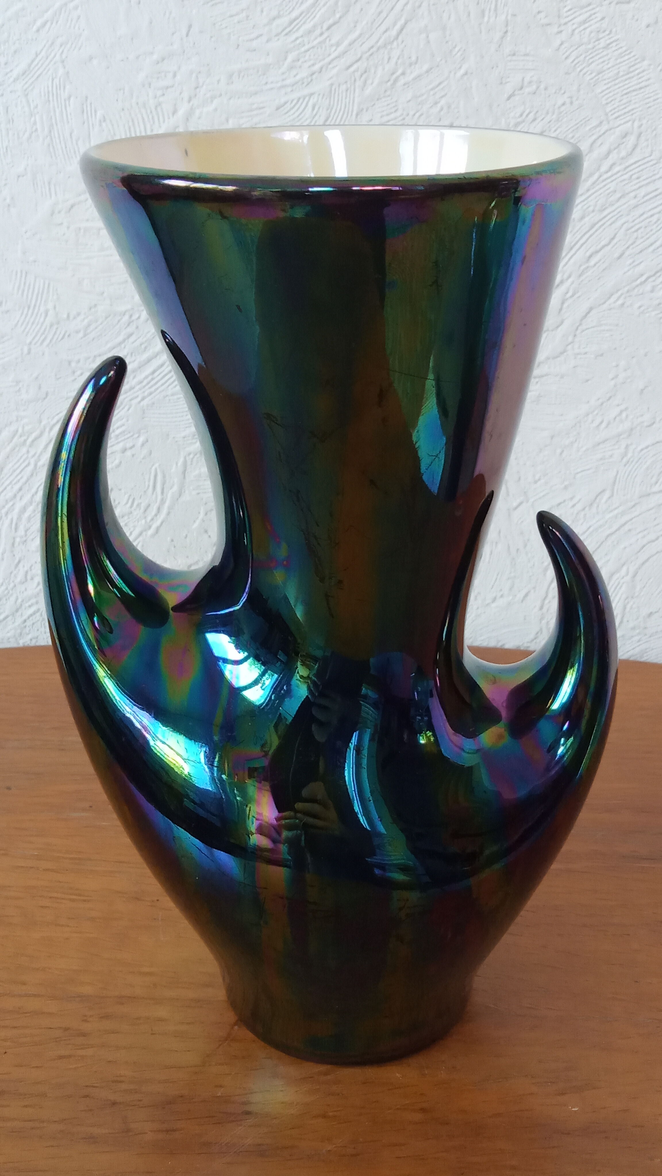 Vase Verceram black 50s/60s