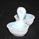 Miniature opaline salt shaker by portieux vallerystahl 1900-1920 toy 6.5cm