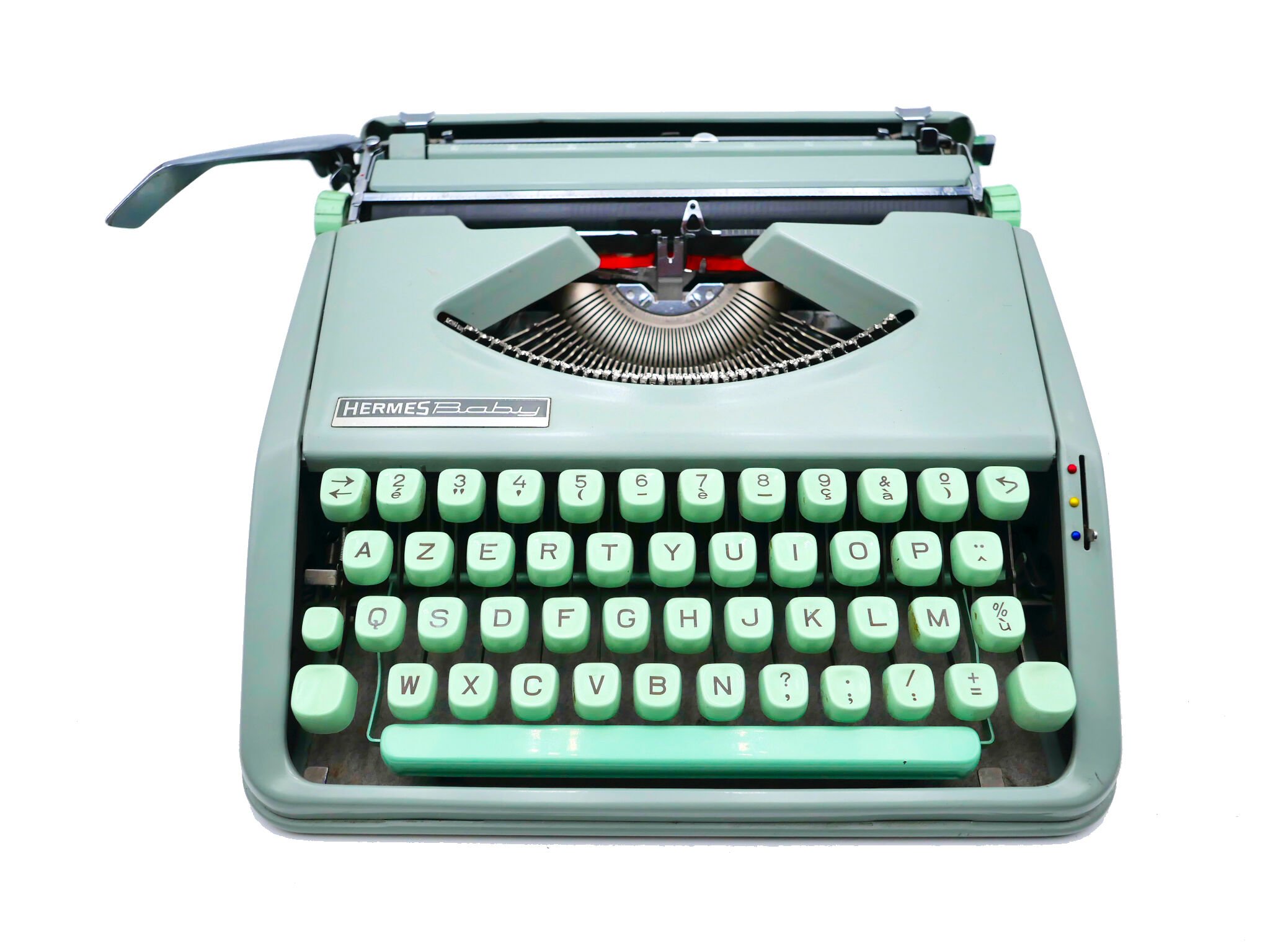 Green lime leaf typewriter hermes