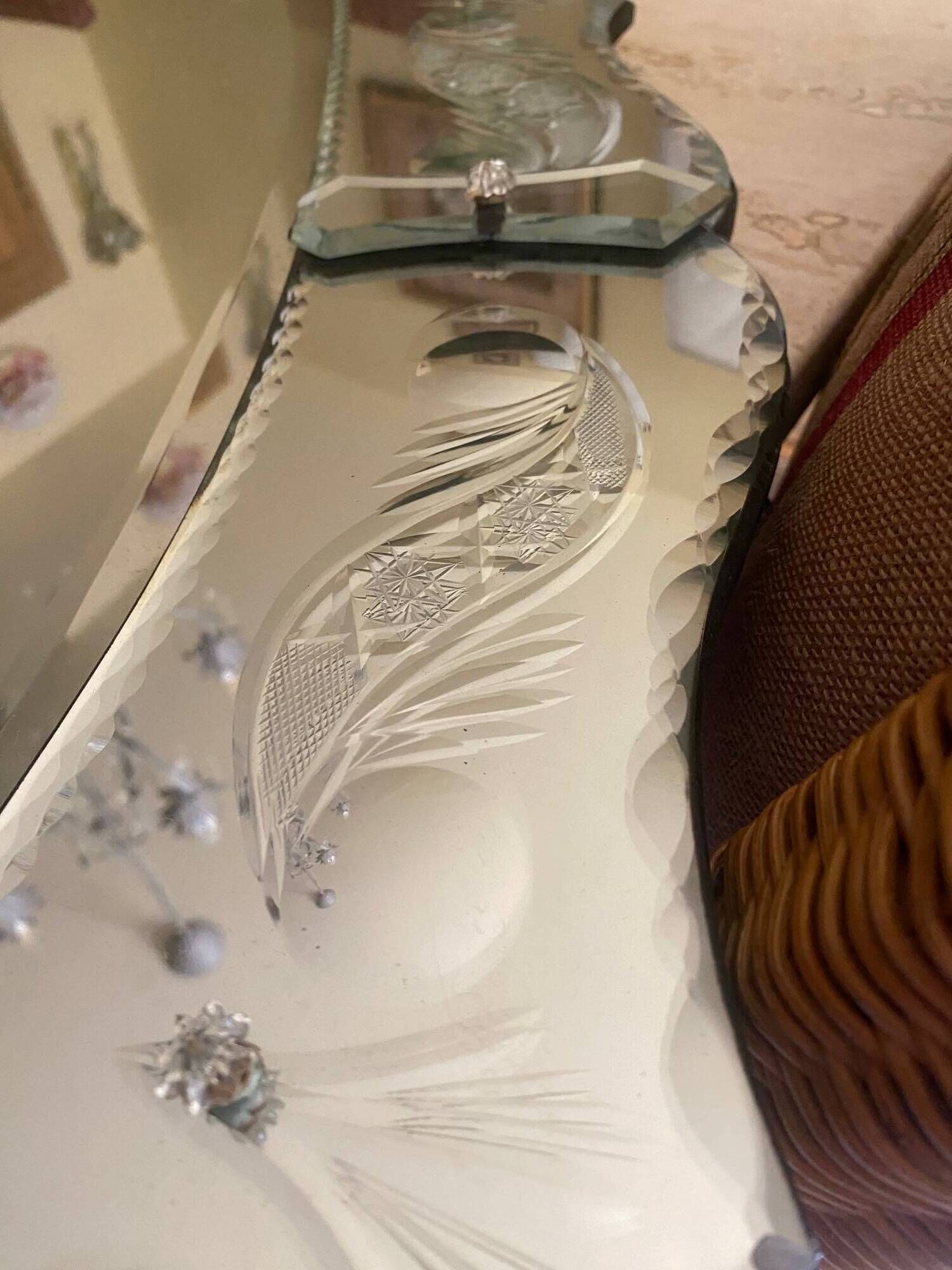 Large Mirror 180cm x 87cm, circa 1960-1970, in the style of Murano.