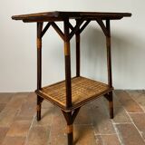 Wood and rattan table