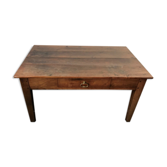 Rustic farm coffee table with 1 1950 cherry drawer