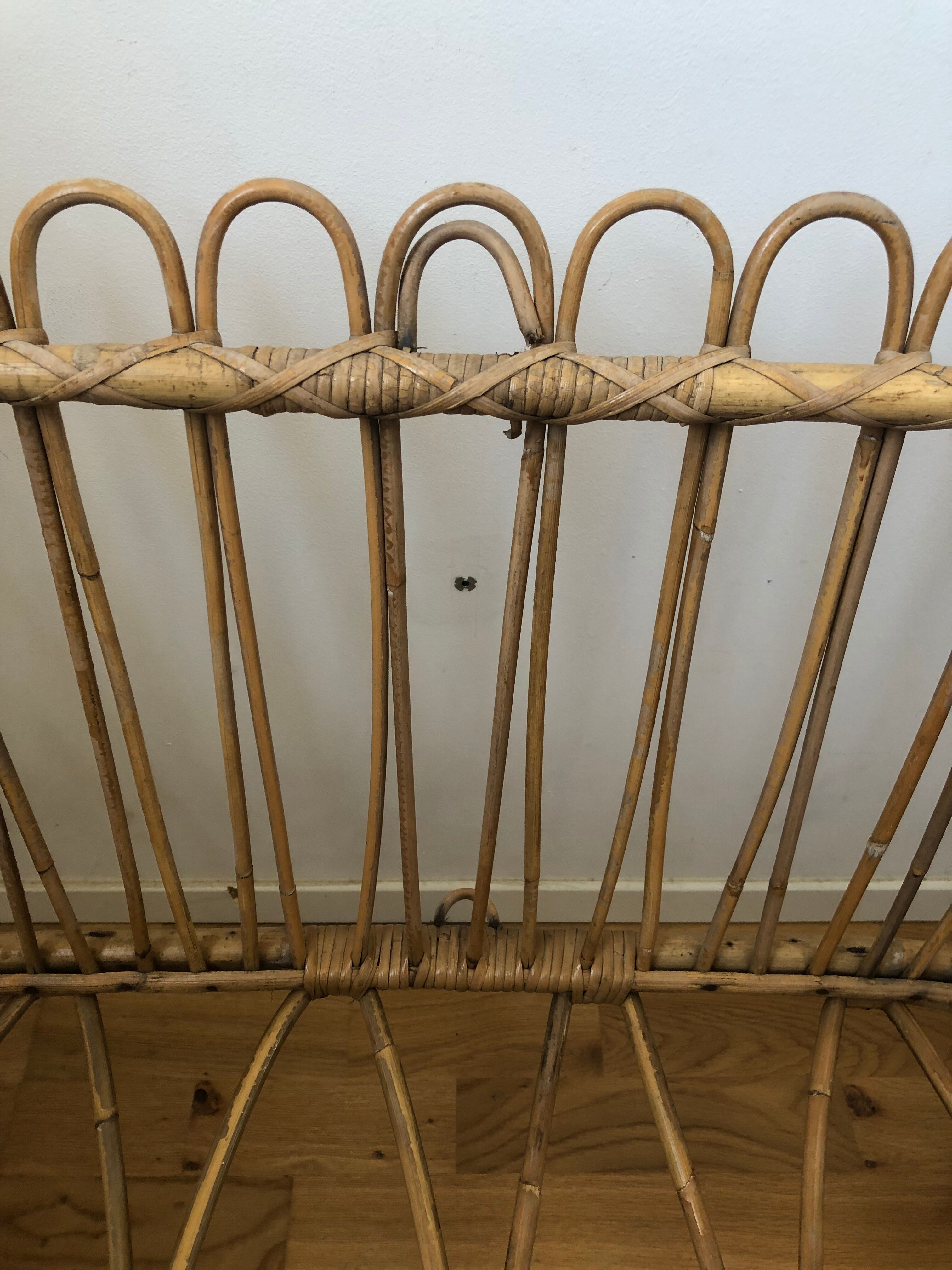 Vintage rattan cradle