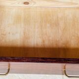 Large vintage chest of drawers with four drawers and one door in oak, circa 1960s