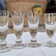 4 antique bistro glasses on stems - Thick, bubbled glass - Period 1900 - 12