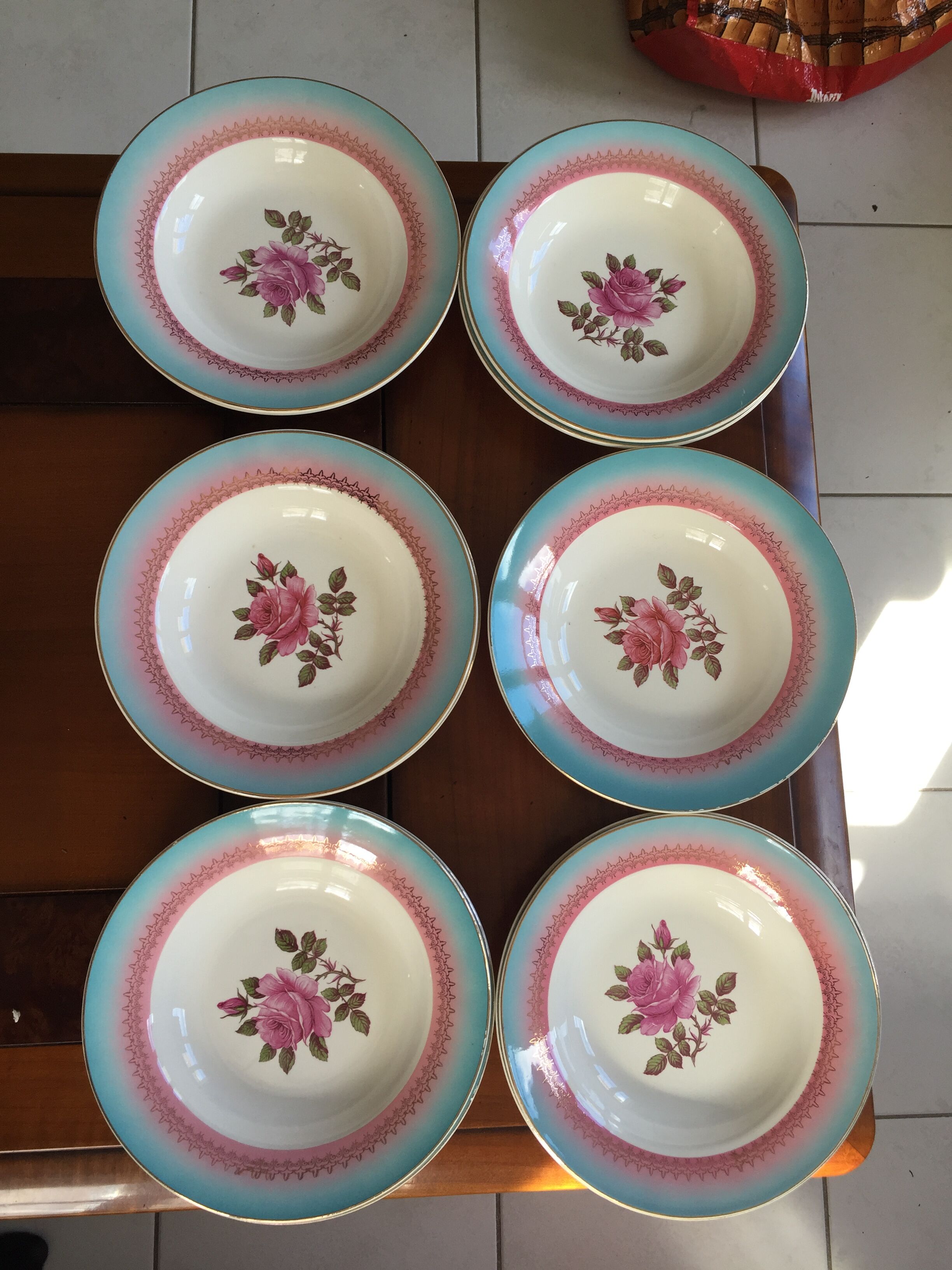 Lot hollow plates Digoin Sarreguemines model Pelleas