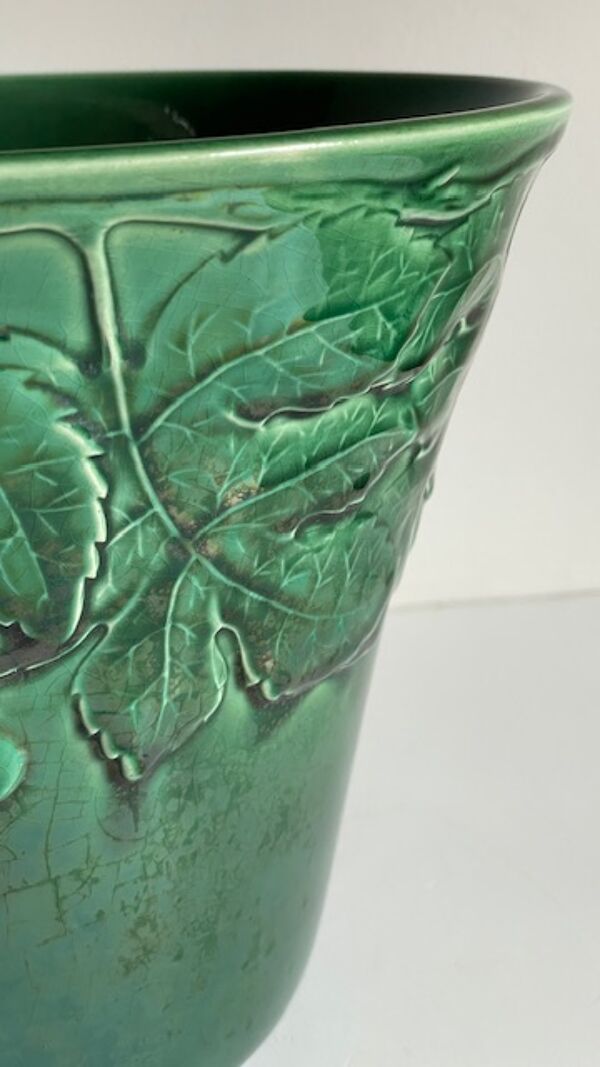 Cache-pot en barbotine Gien vintage
