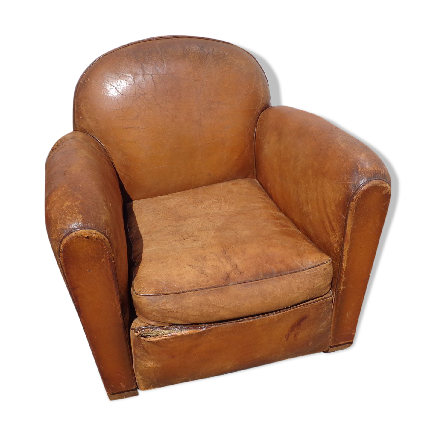 Leather club armchair