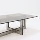 Brutalist steel and smoked glass coffee table 1970s
