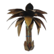 70's brutalist palm tree wall light in brass