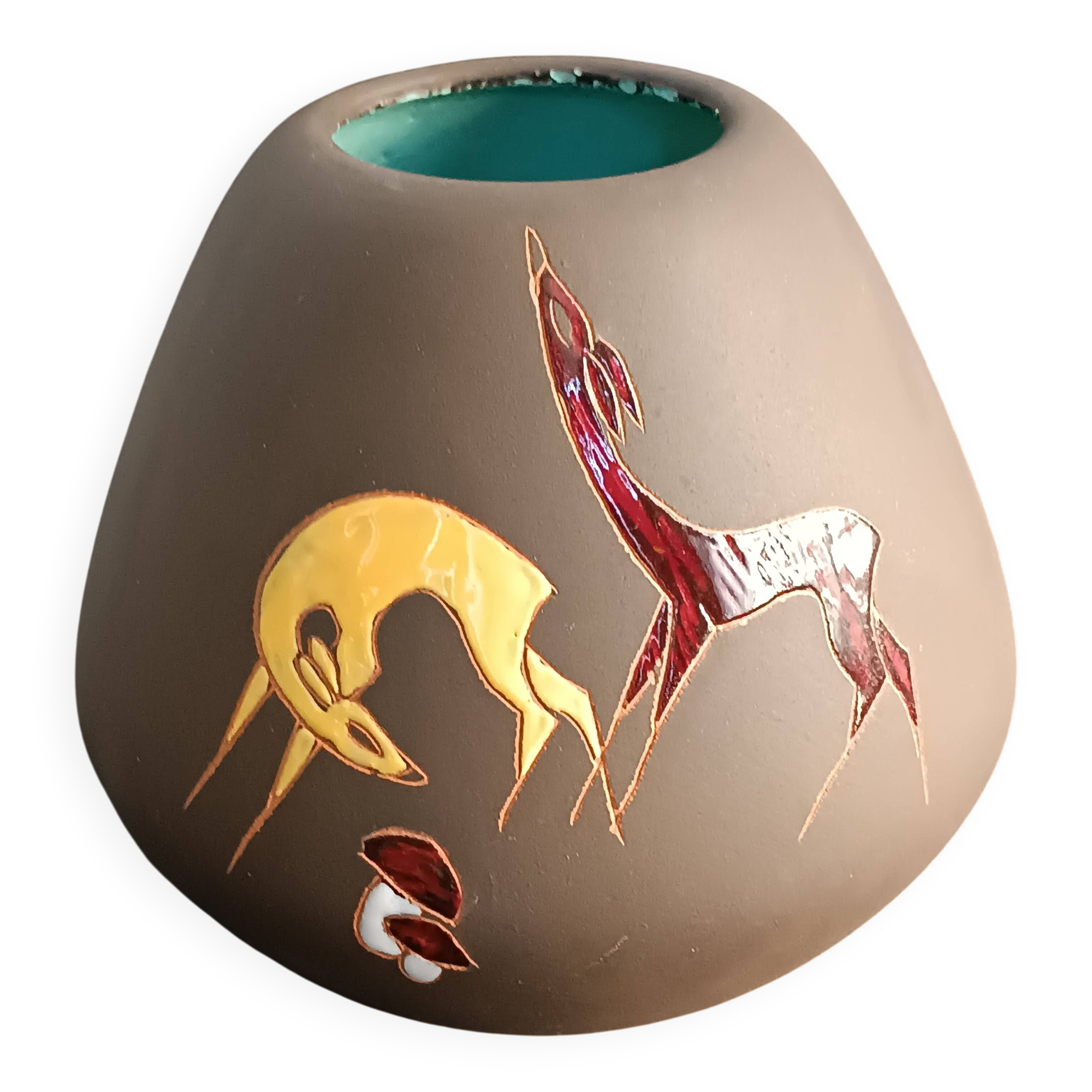 German terracotta vase Hanns Welling, Ernst Borens, 1960