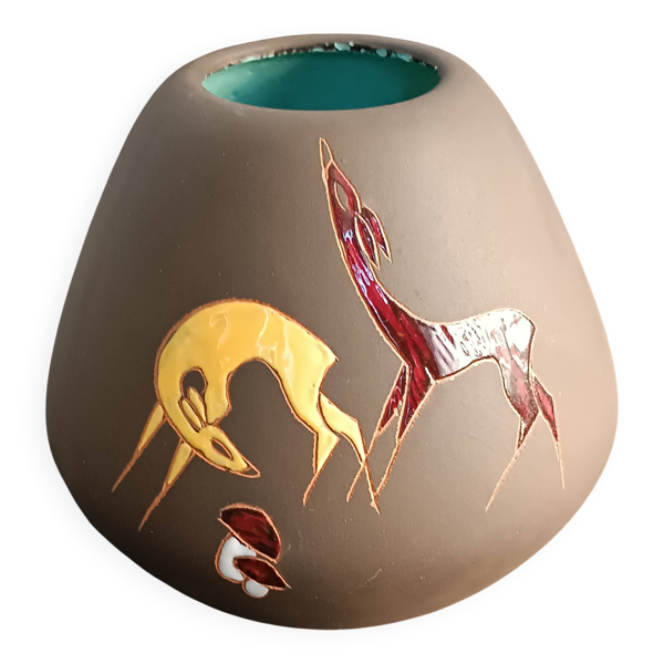 Vase en terre cuite allemand Hanns Welling, Ernst Borens, 1960 — Beyit