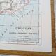 Uruguay, period map, 1887, Authentic.