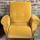 Fauteuils vintage 1950 en velours jaune