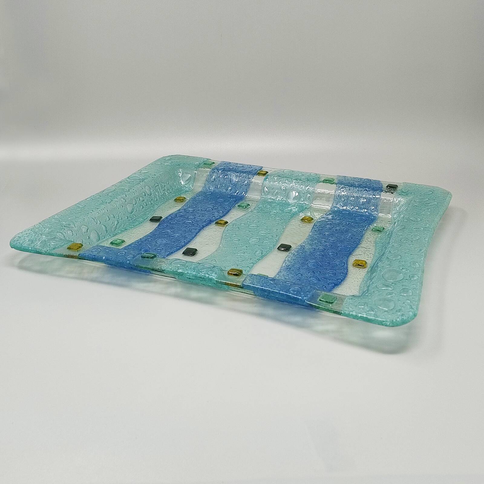 1970s Astonishing Tray By Albatros in Murano Glass. Made in Italy