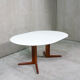 Round danish teak & white dining table, 1960s