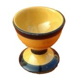 Antique glazed terracotta egg cup