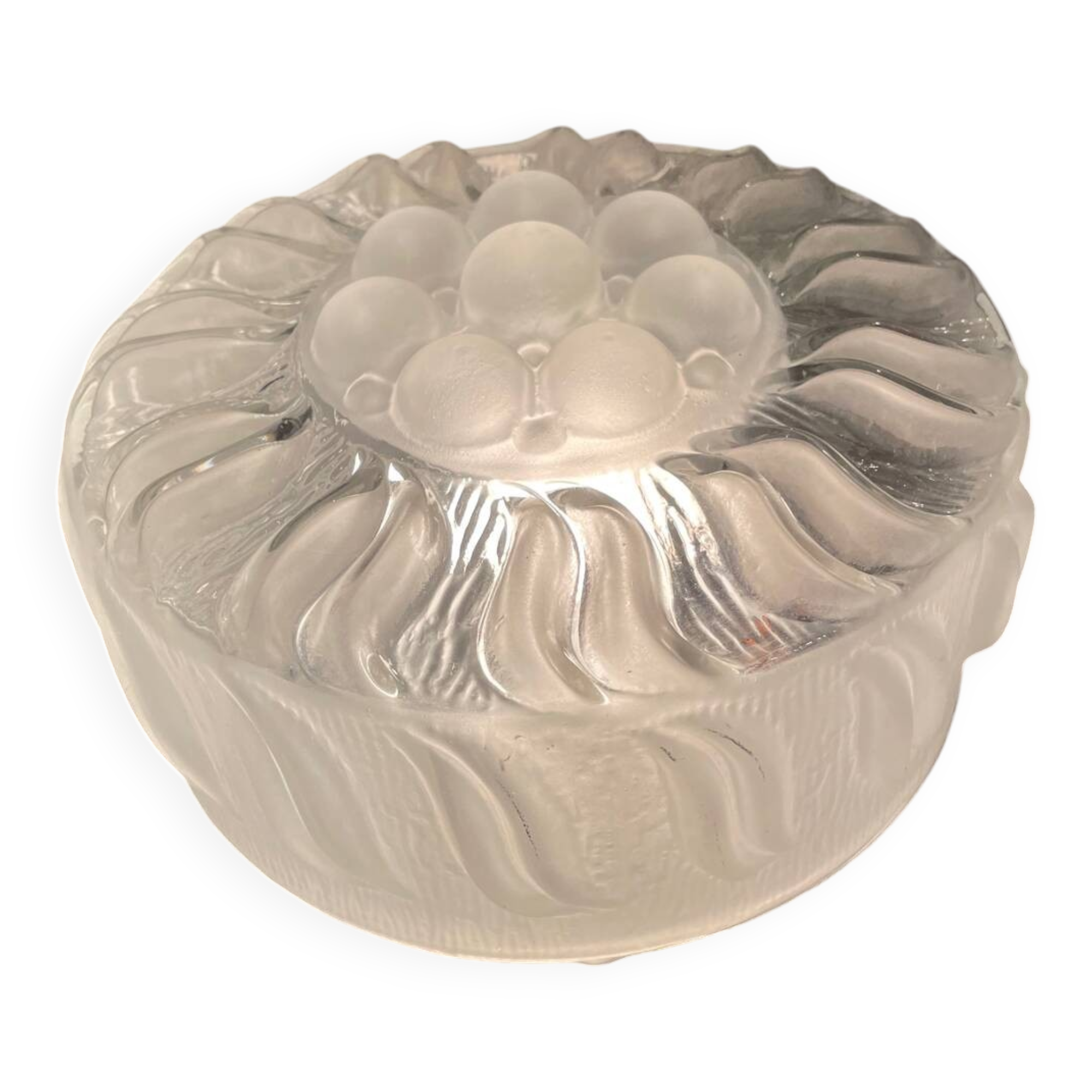 Art Deco pressed glass ceiling light by Lumisec