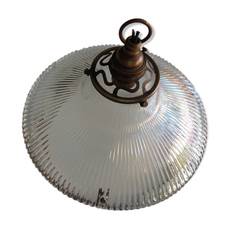 Glass and brass hanging lamp
