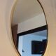 Belgo Chrom oval mirror from the 70s in solid brass