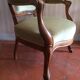 Fauteuil cabriolet velours vert amande