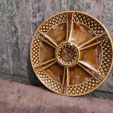 Art Deco French majolica oyster plate from Sarreguemines