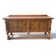 Mechelen Spanish sculptured sideboard / leather covered panels with decorated nails / 1960s