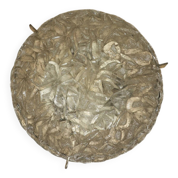 Plafonnier en verre glacé Kaiser Leuchten, années 1970
