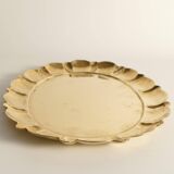 Hollywood Regency Large Oval Brass Tray by Firma Lars Holmström, Sweden 1940's