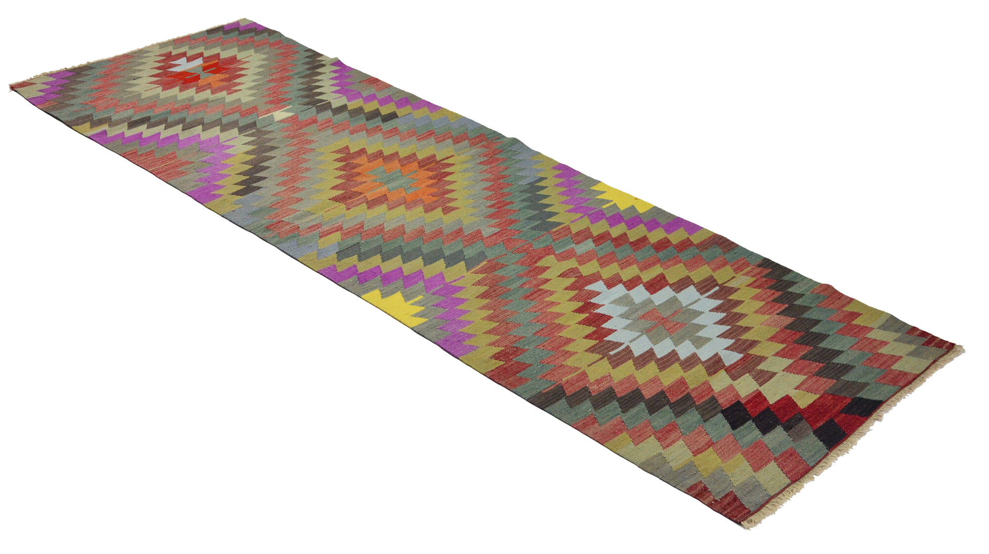 Anatolian handmade kilim rug 275 cm x 87 cm