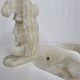 Pair of bookends in vintage white onyx, 21 cm