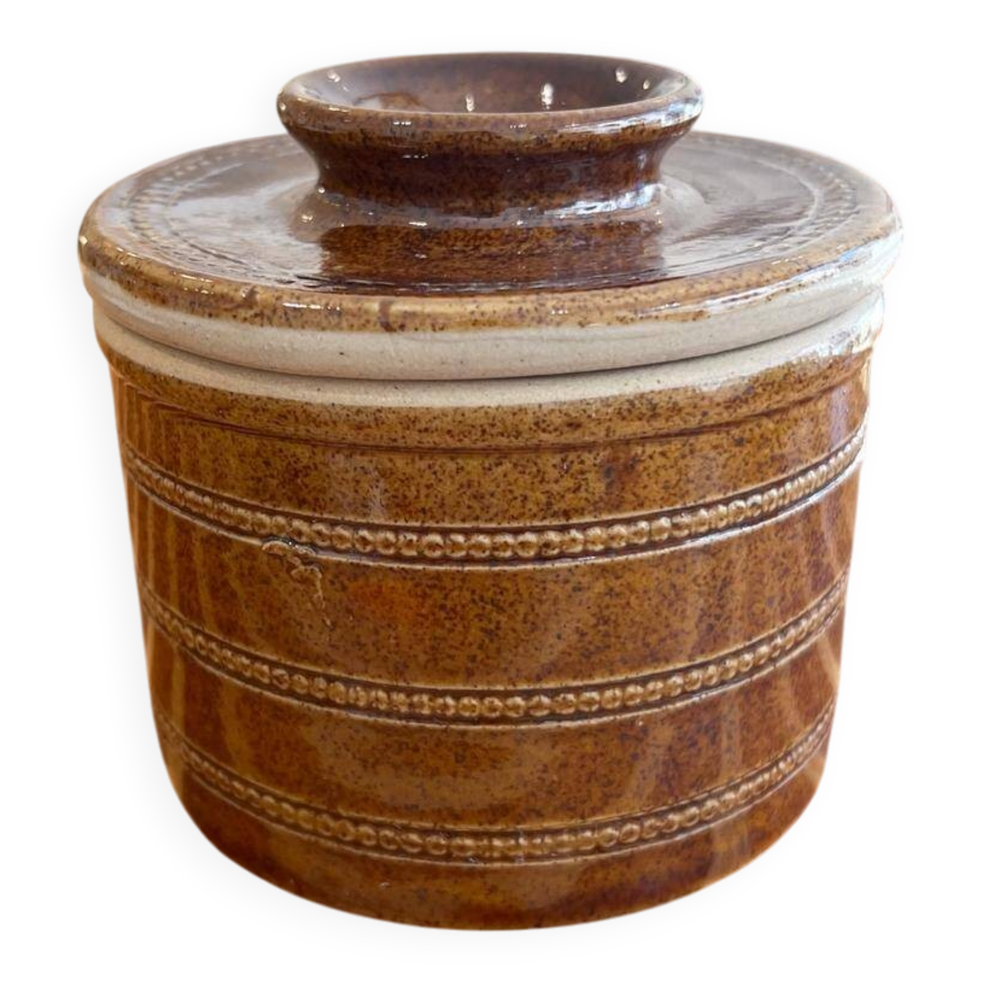 Antique ceramic butter dish