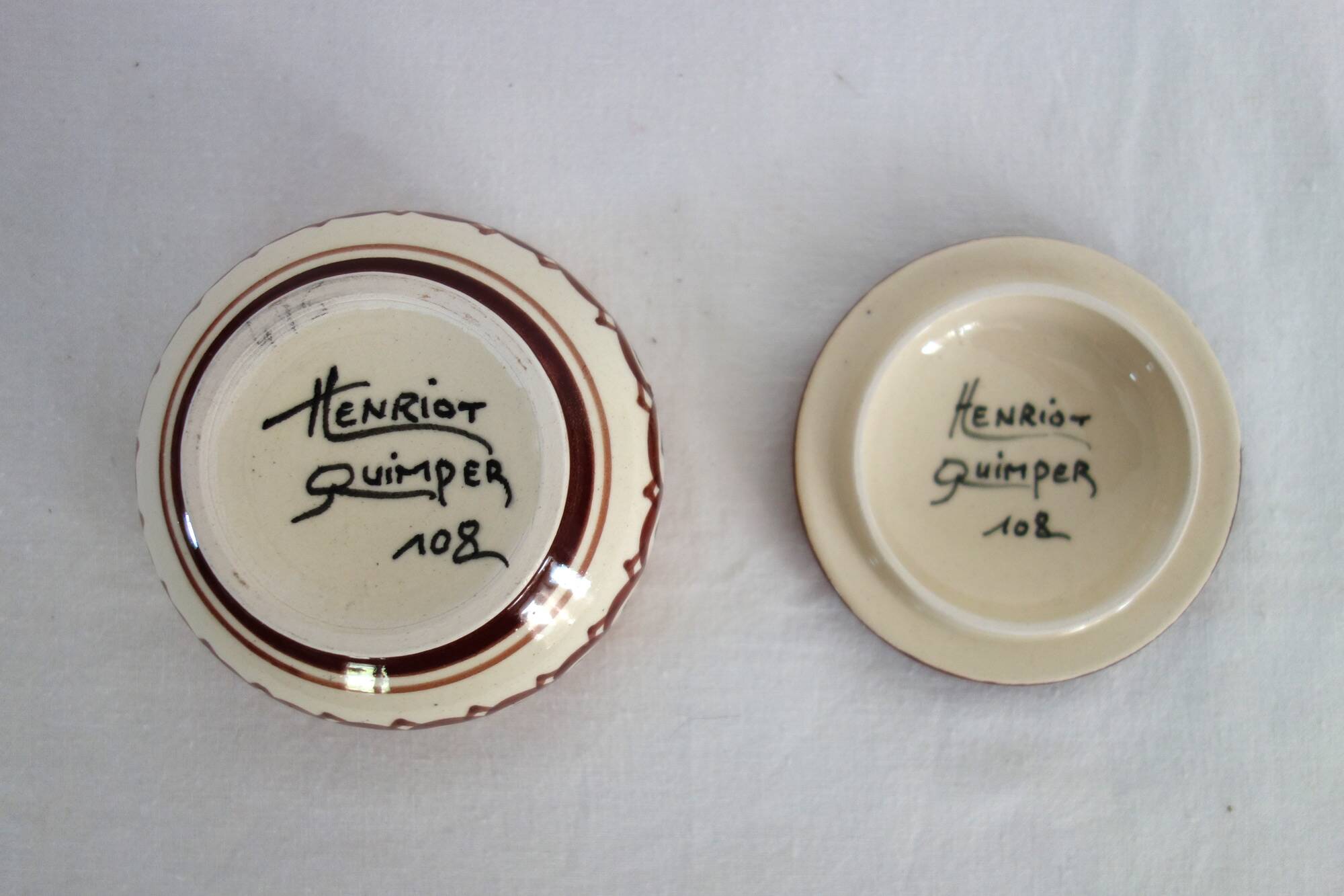 Henriot Quimper earthenware duo coffee service