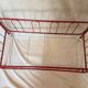 Vintage doll bed large model in red lacquered metal and matching mattress