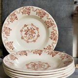 Six antique plates opaque porcelain from GIEN, service "Osborne"