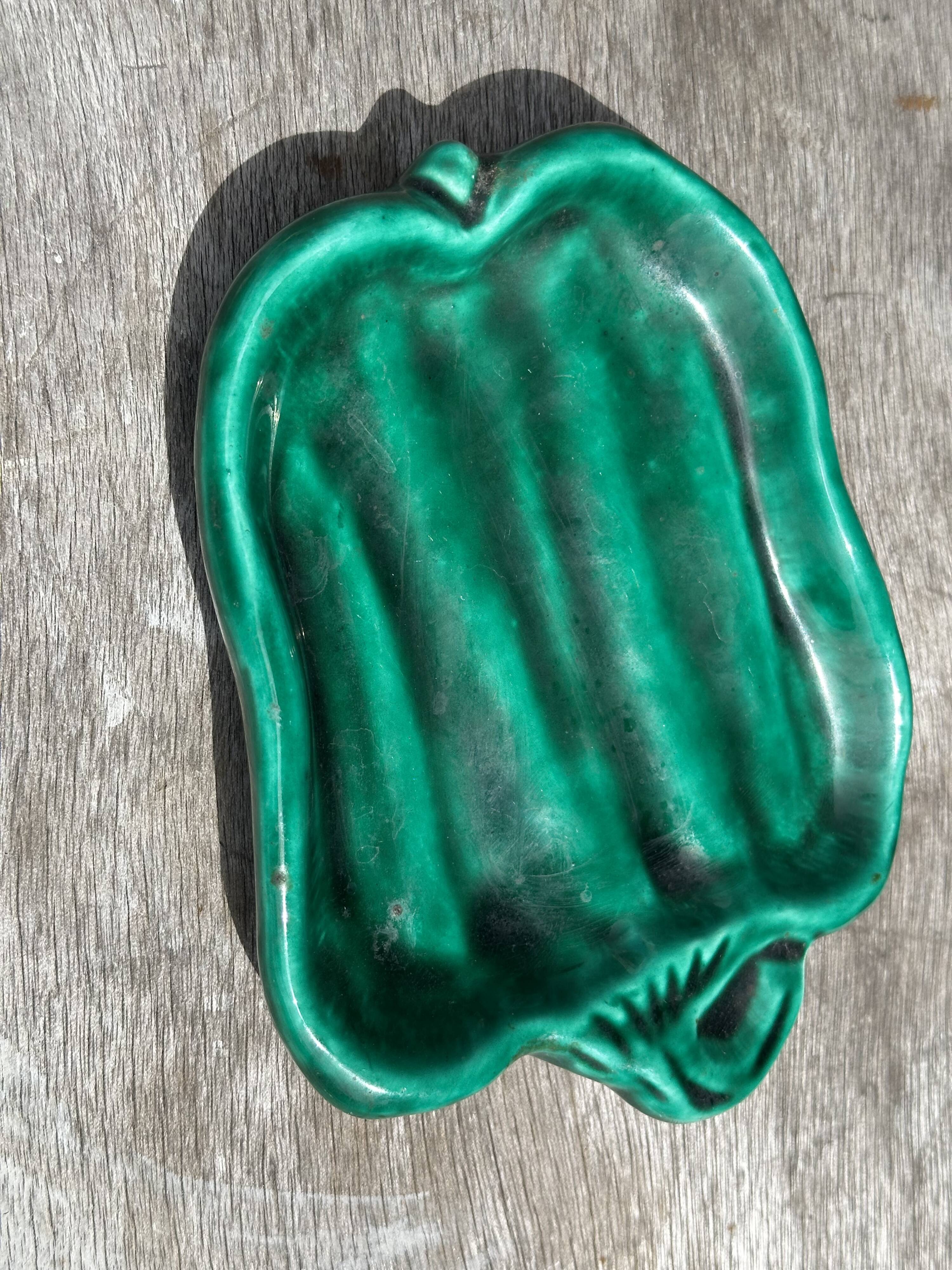 1950s Pepper-Shaped Butter Dish, Signed Vallauris