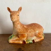 Zoomorphic terrine of a doe in earthenware by Michel Caugant