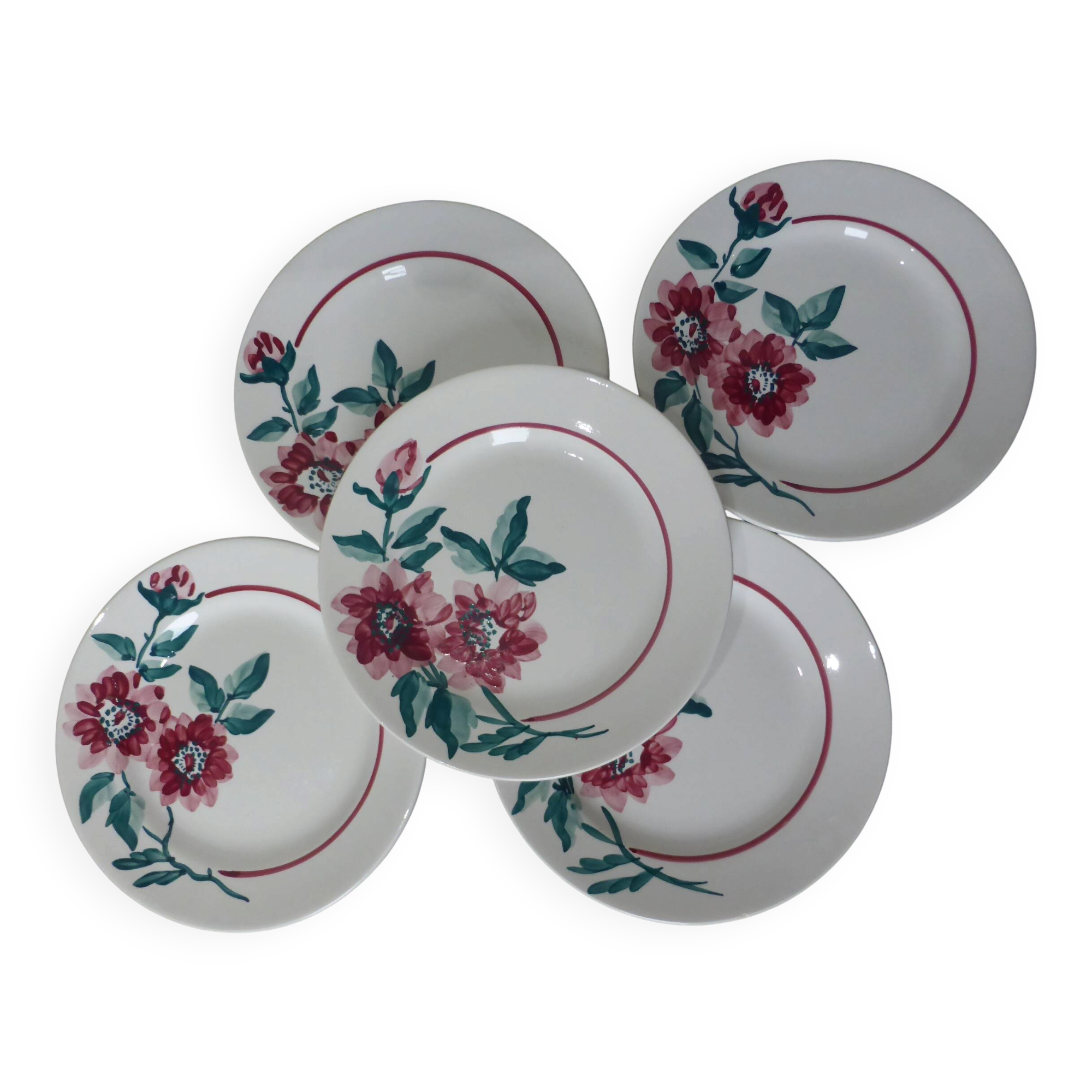 5 vintage dessert plates from Sarreguemines model Monceau 231129