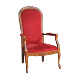 Red velvet voltaire armchair