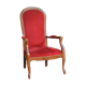 Red velvet voltaire armchair