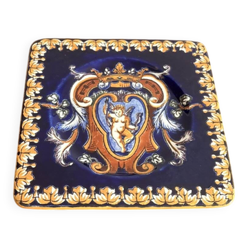 Dessous Verre Bouteille Faïence Gien Modèle Renaissance Ange Angelot Putti