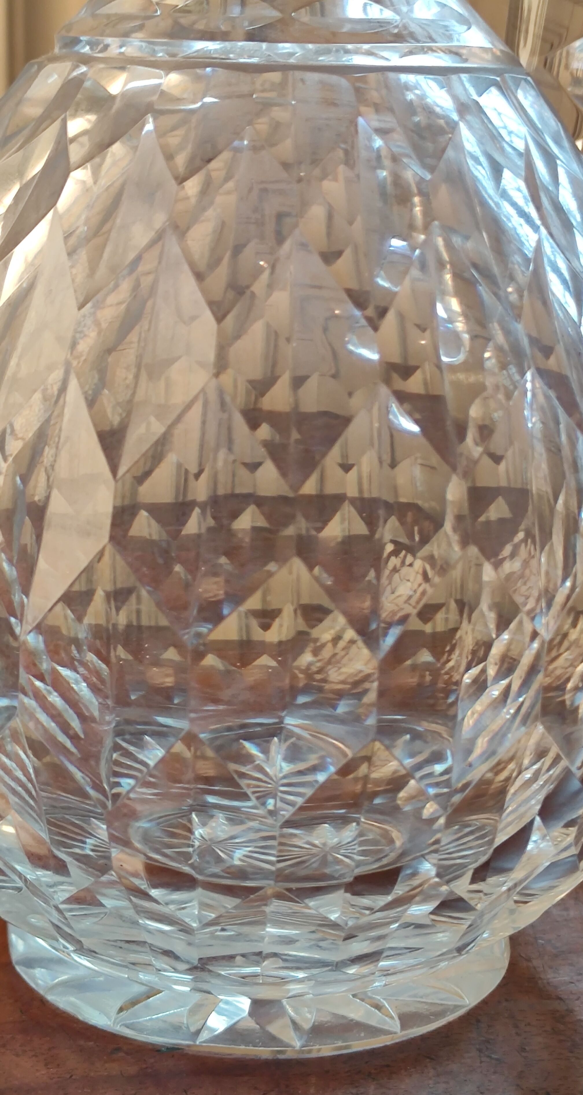 Carved crystal decanter 19th century