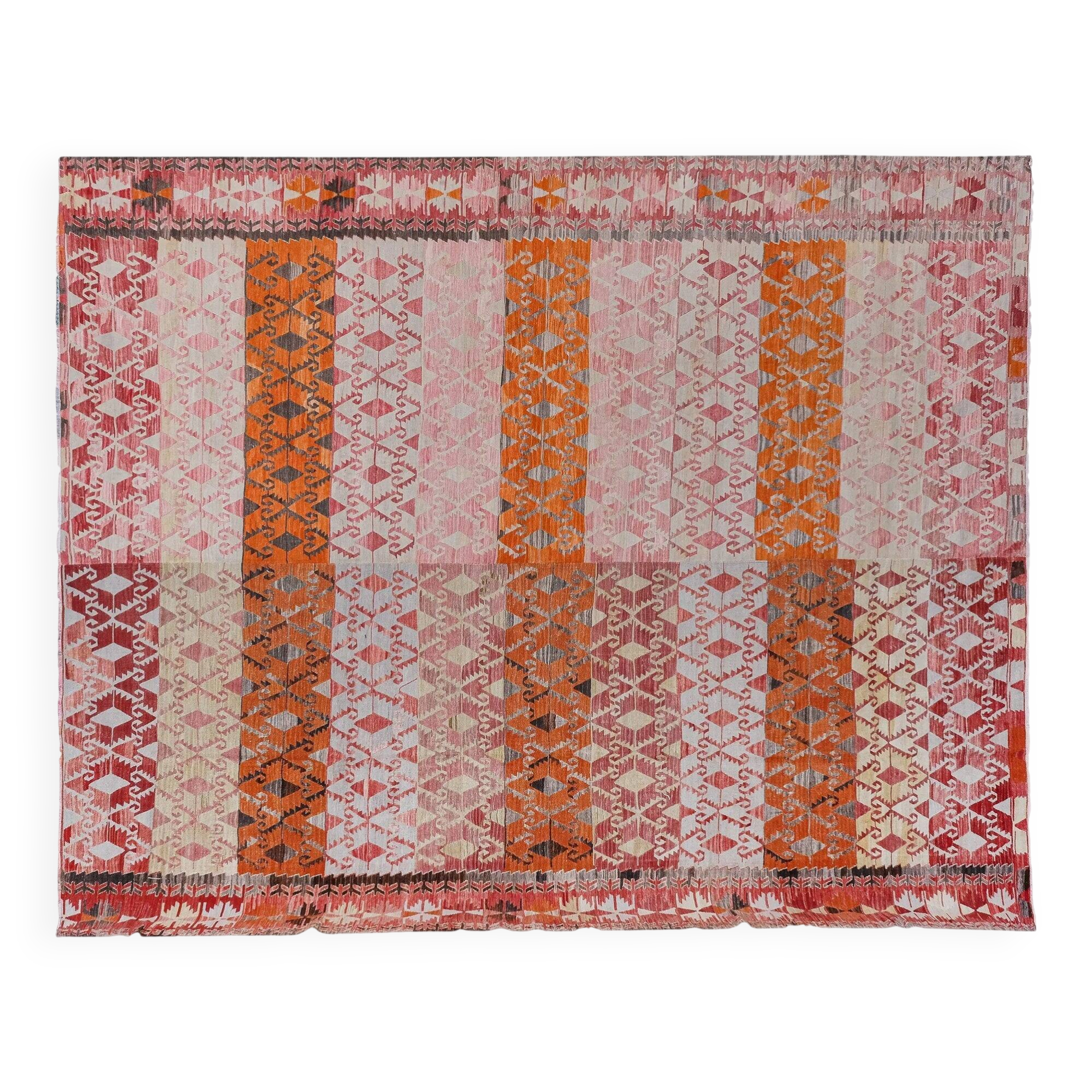 Vintage Turkish kilim, handwoven, 309x371 cm.