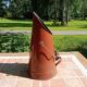 Charcoal bucket in brown enamel