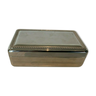 Silver metal jewelry box Red velvet interior XX century